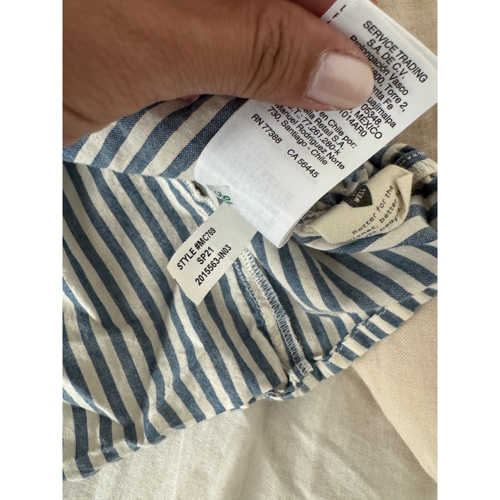 Madewell Courtyard Flutter Sleeve in Stripe Puff Sleeve Top Size Medium - Picture 7 of 7